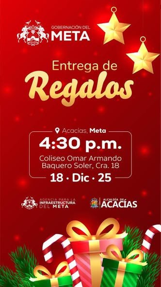 #InformaciónInstitucional Este jueves 18 de Diciembre entrega de regalos por parte de