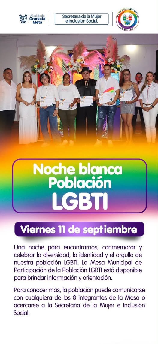 Noche Blanca para la población LGBTI de Granada.🫱🫲 Invitamos a la población